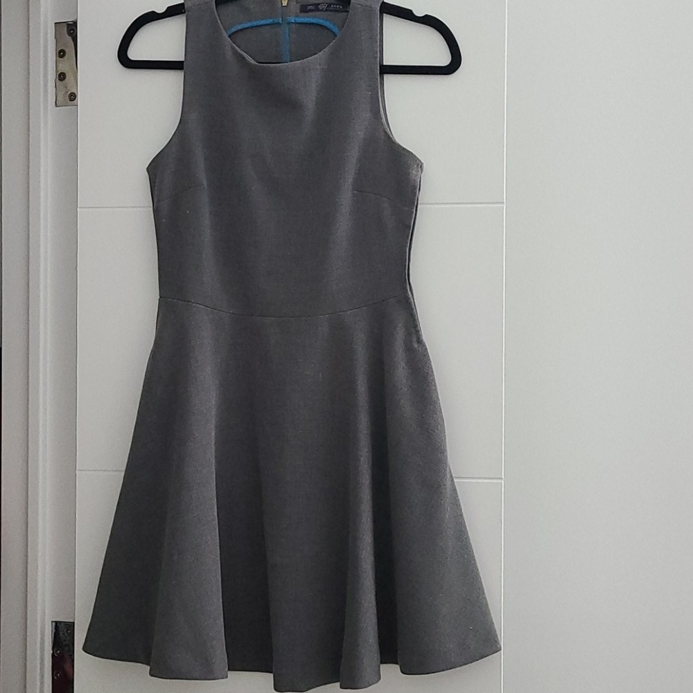 Zara gray wool flare dress